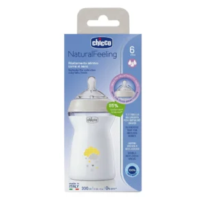 CHICCO NATURAL FEELING 330ML 6M+ FLUJO RAPIDO