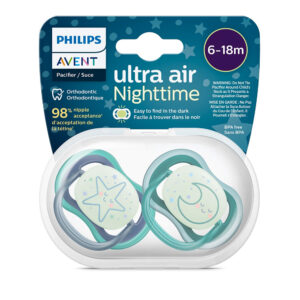 Avent Chupete Ultra Air Deco Nightime 6-18m Nene X2