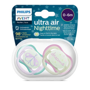 Avent Chupete Ultra Air Deco Nightime 0-6m Nena X2